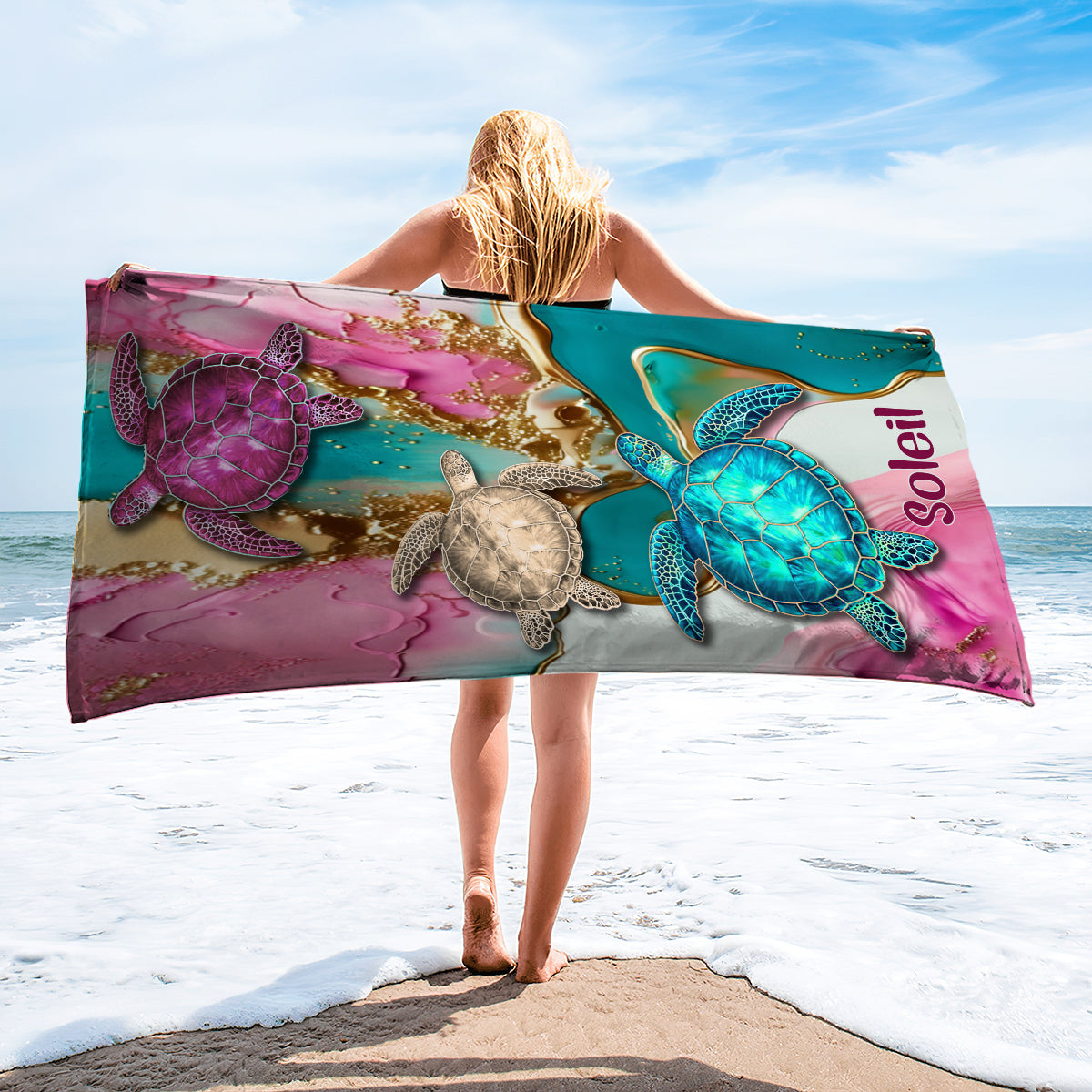 Beach Please - Personalized Sea Lover Beach Towel