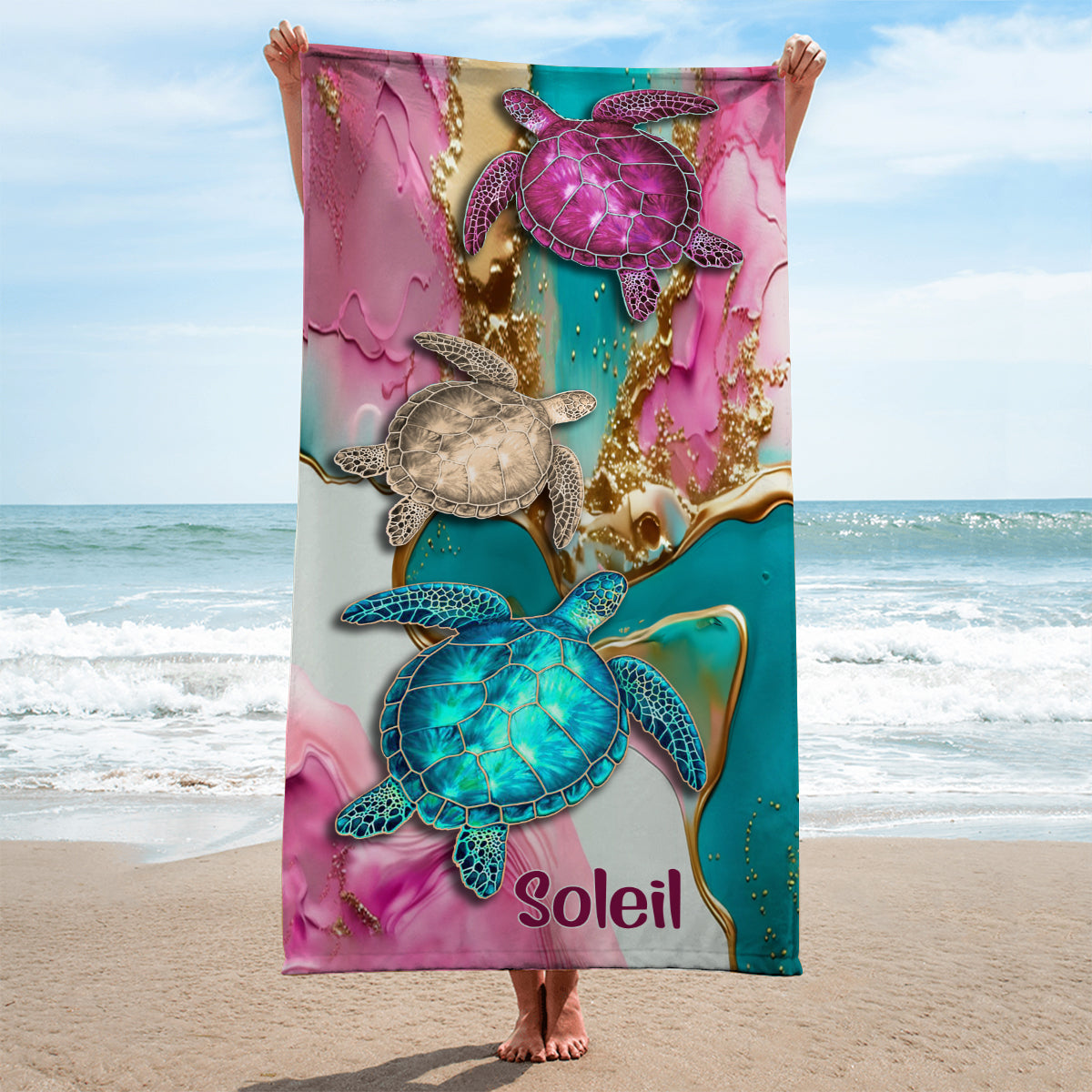 Beach Please - Personalized Sea Lover Beach Towel
