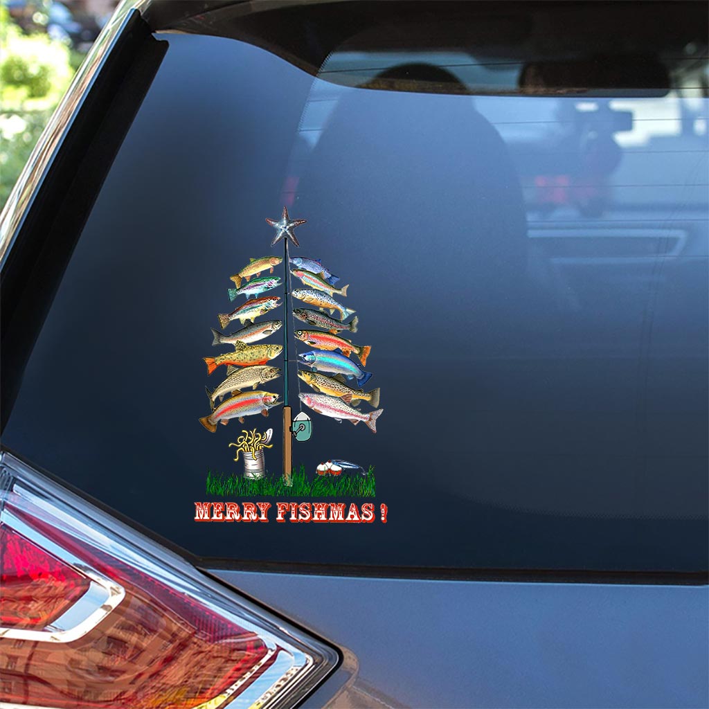 Merry Fishmas - Christmas Fishing Decal Full