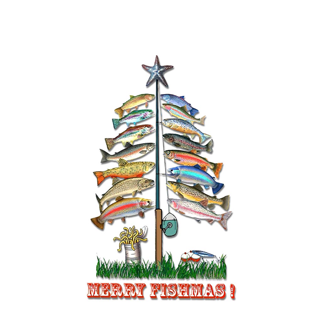 Merry Fishmas - Christmas Fishing Decal Full