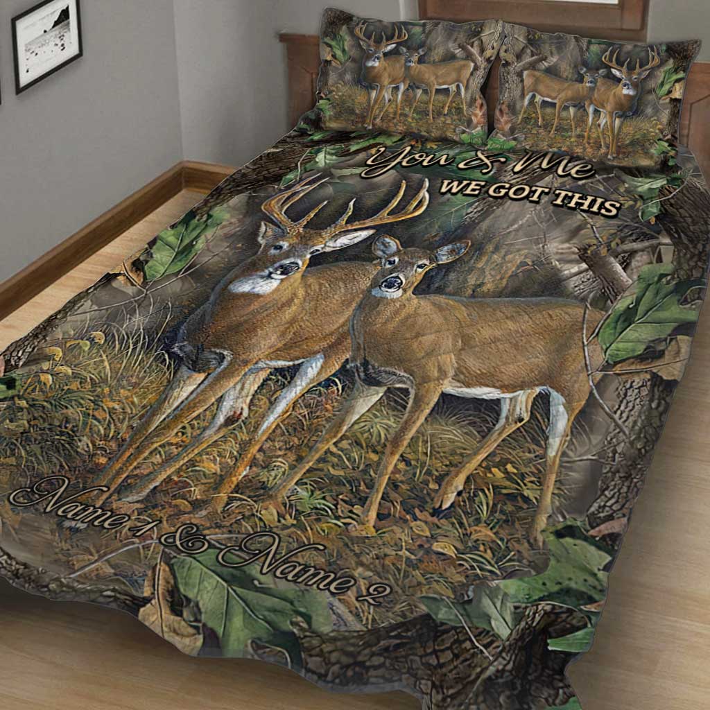 You & Me We Got This - Personalized Hunting Quilt Set