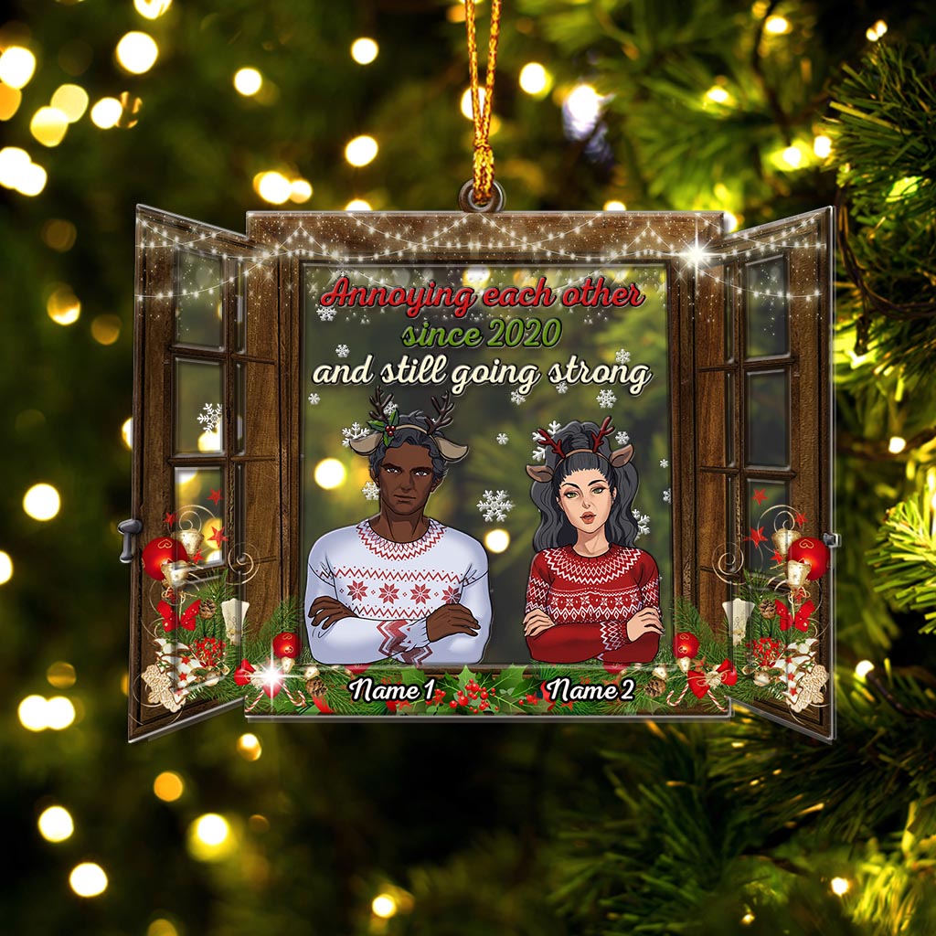 Annoying Eachother - Personalized Christmas Couple Layers Mix Ornament