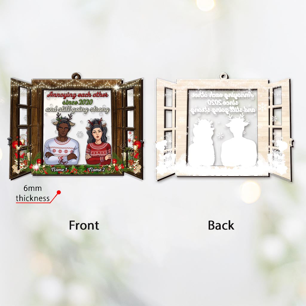 Annoying Eachother - Personalized Christmas Couple Layers Mix Ornament