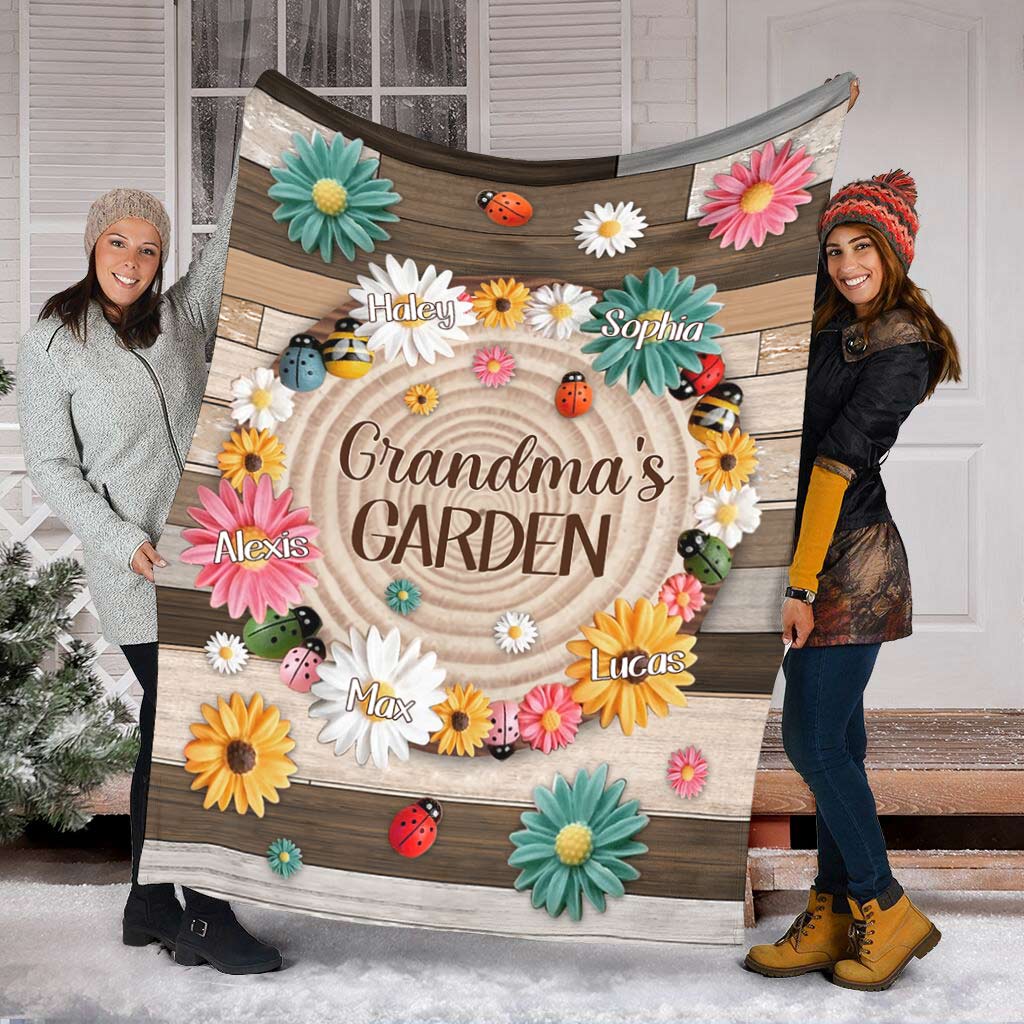 Grandma's Garden - Personalized Grandma Blanket