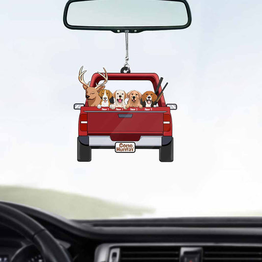 Gone Hunting With My Dogs - Personalized Transparent Car Ornament