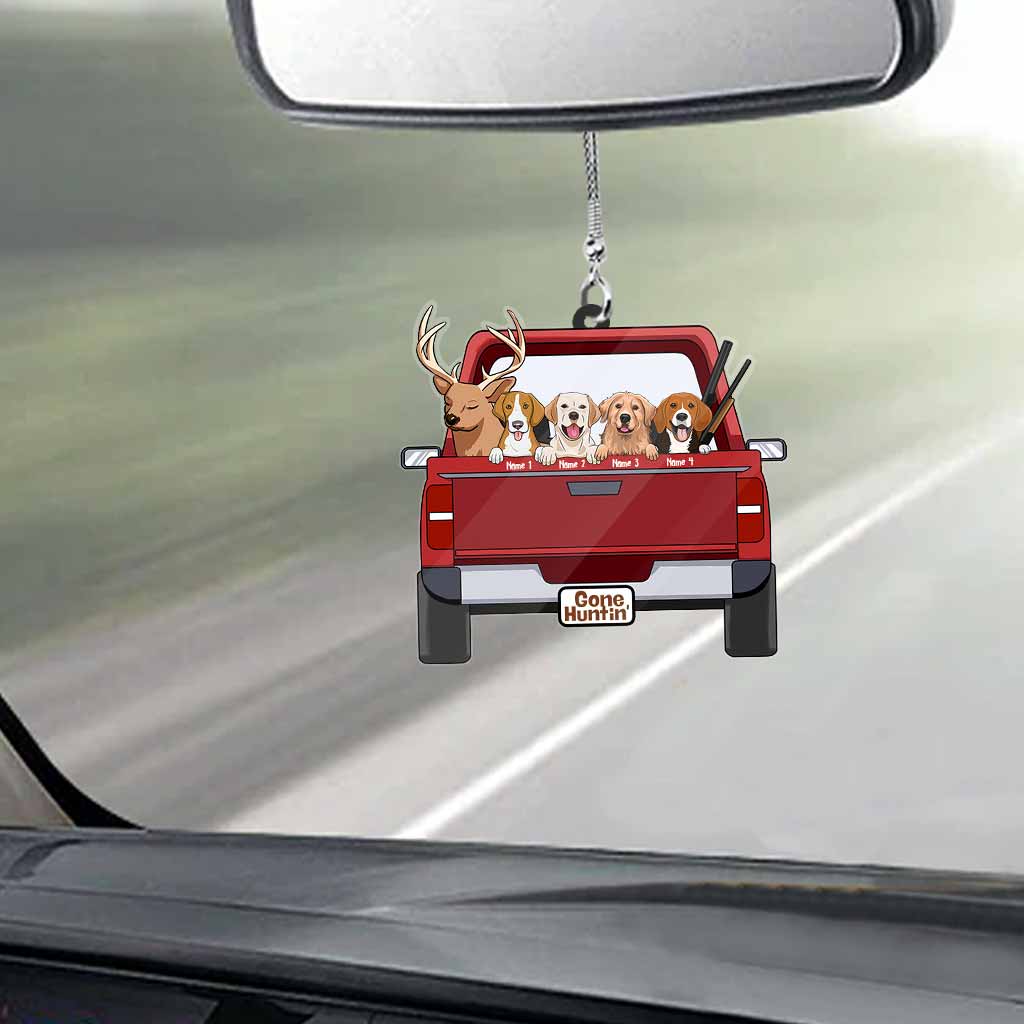 Gone Hunting With My Dogs - Personalized Transparent Car Ornament