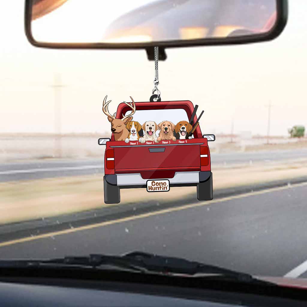 Gone Hunting With My Dogs - Personalized Transparent Car Ornament