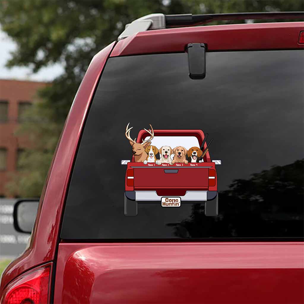Gone Hunting With My Dogs - Personalized Decal Full