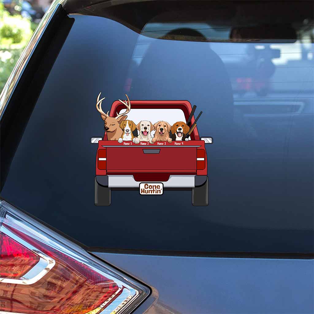Gone Hunting With My Dogs - Personalized Decal Full