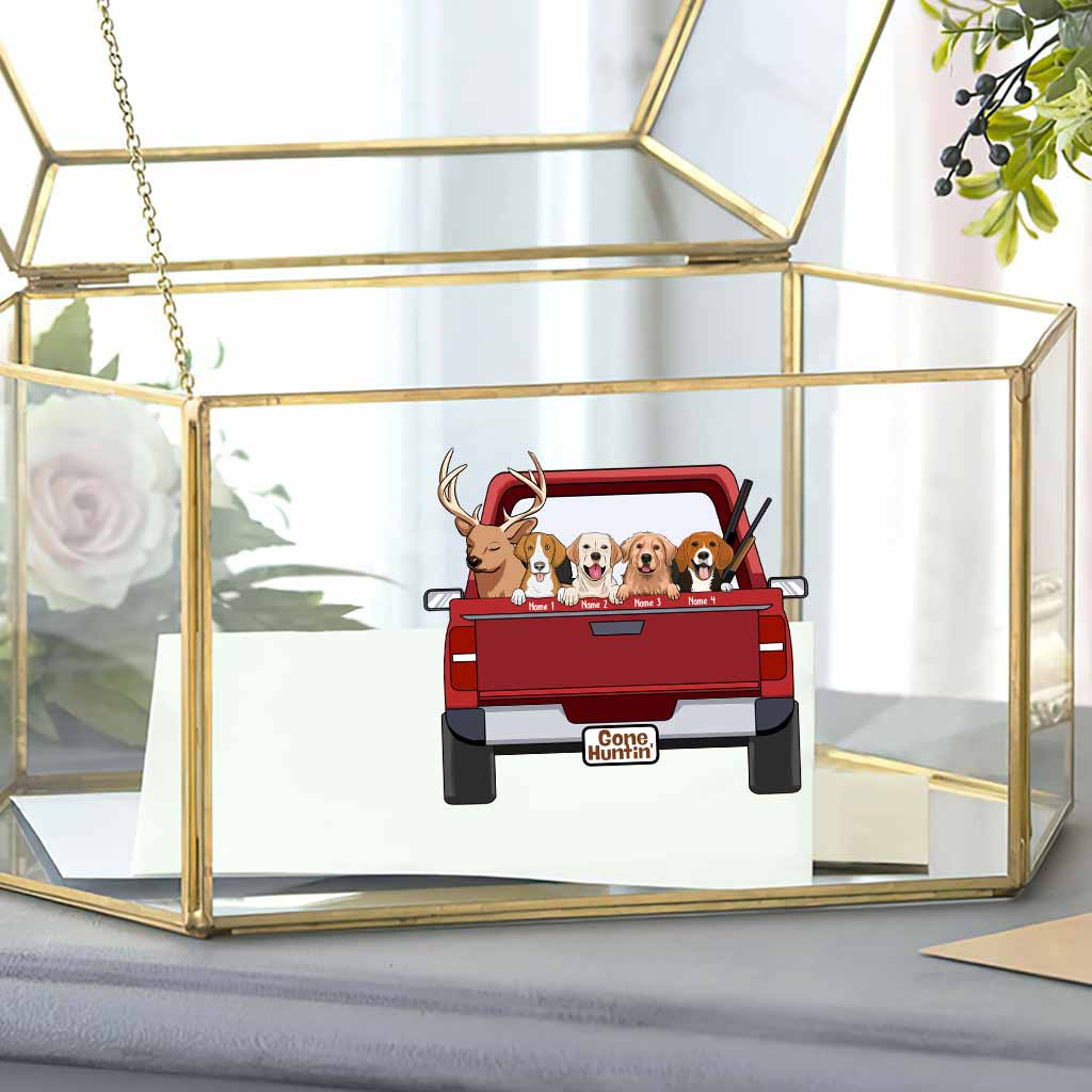 Gone Hunting With My Dogs - Personalized Decal Full