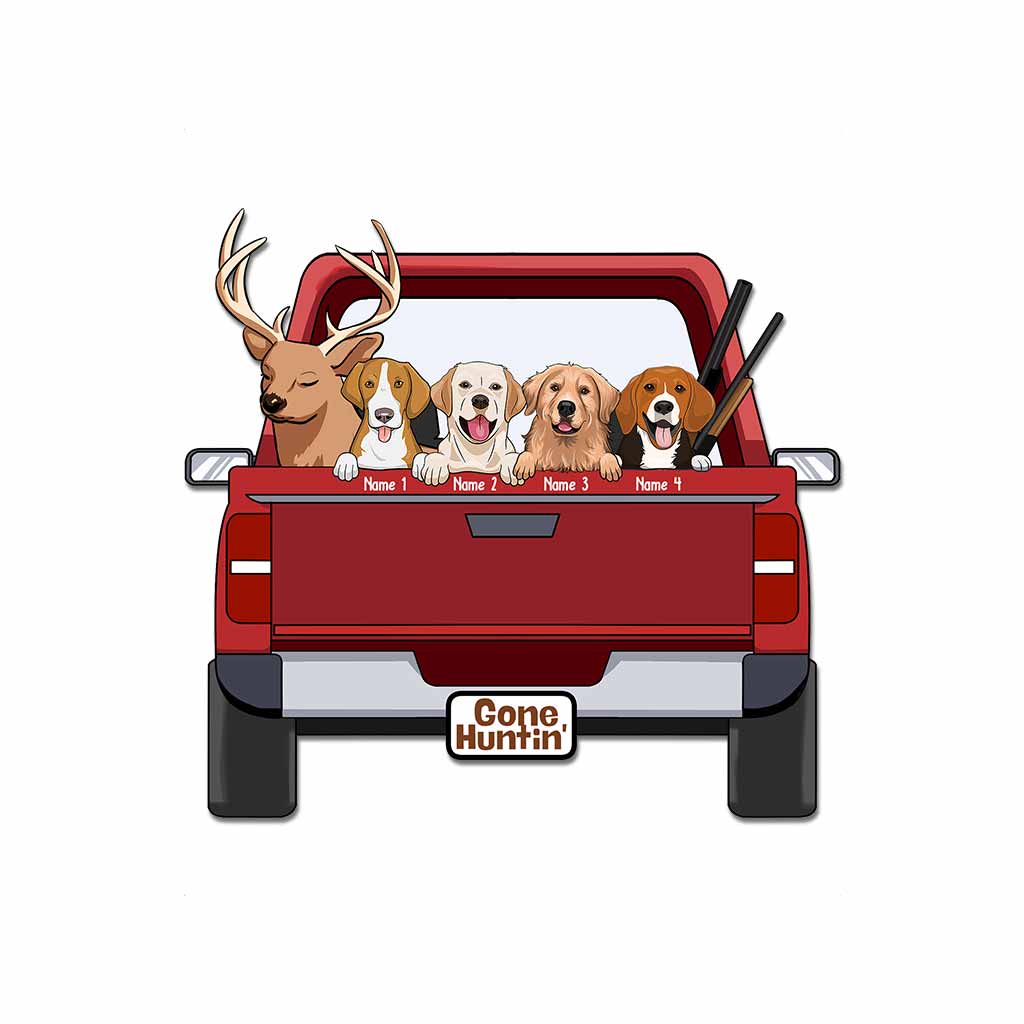 Gone Hunting With My Dogs - Personalized Decal Full