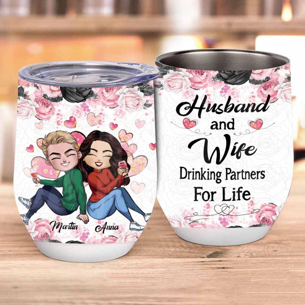 I Love You More Than - Personalized Couple Wine Tumbler