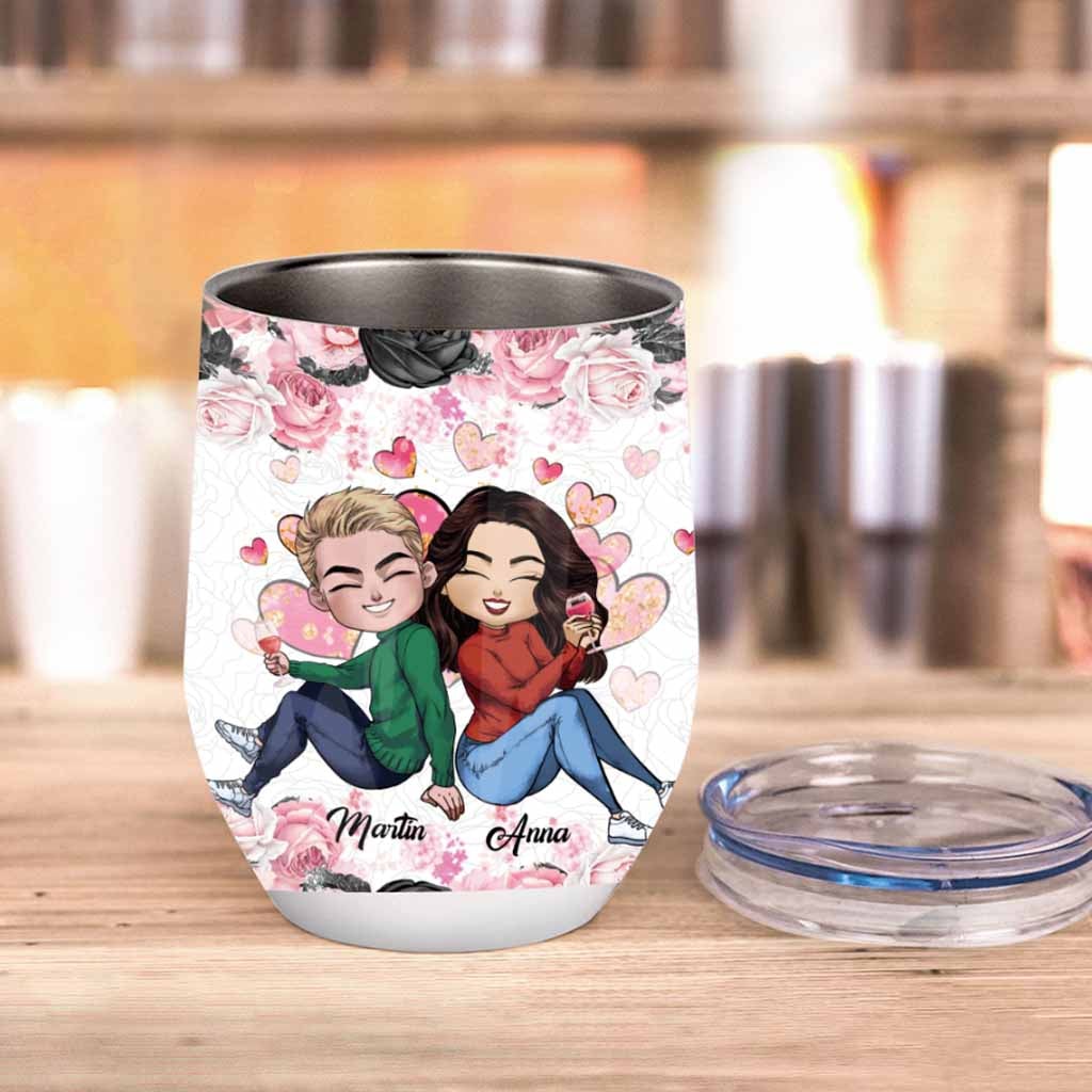 I Love You More Than - Personalized Couple Wine Tumbler