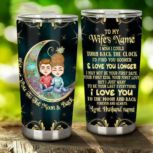 I Love You To The Moon - Personalized Couple Tumbler