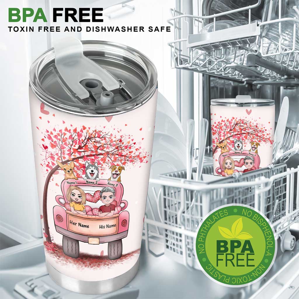 You Me And The Dog - Personalized Couple Tumbler