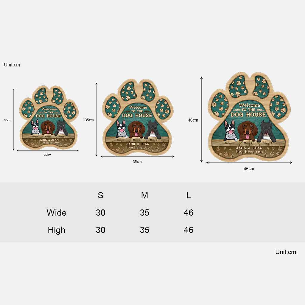 Welcome To The Dog House - Personalized Wood Sign