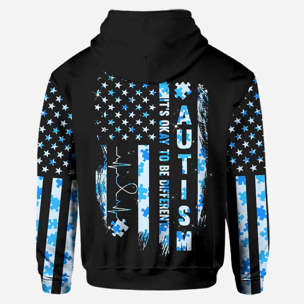 It's Okay To Be Different - Personalized Autism Awareness Hoodie and Leggings