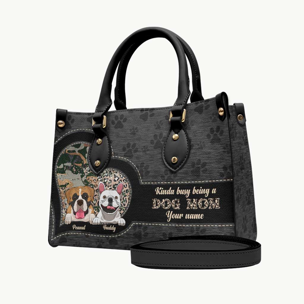 Dog Mom - Personalized Dog Leather Handbag