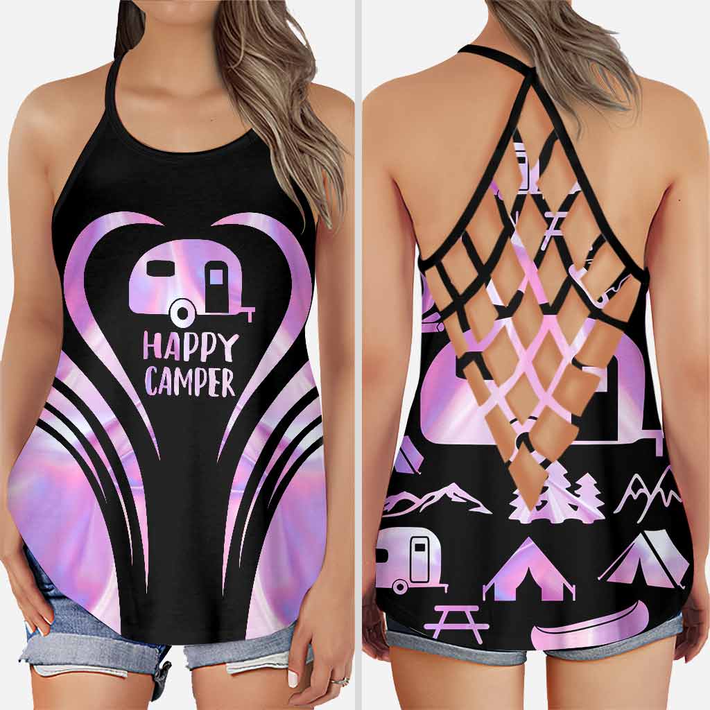 Happy Camper - Camping Cross Tank Top