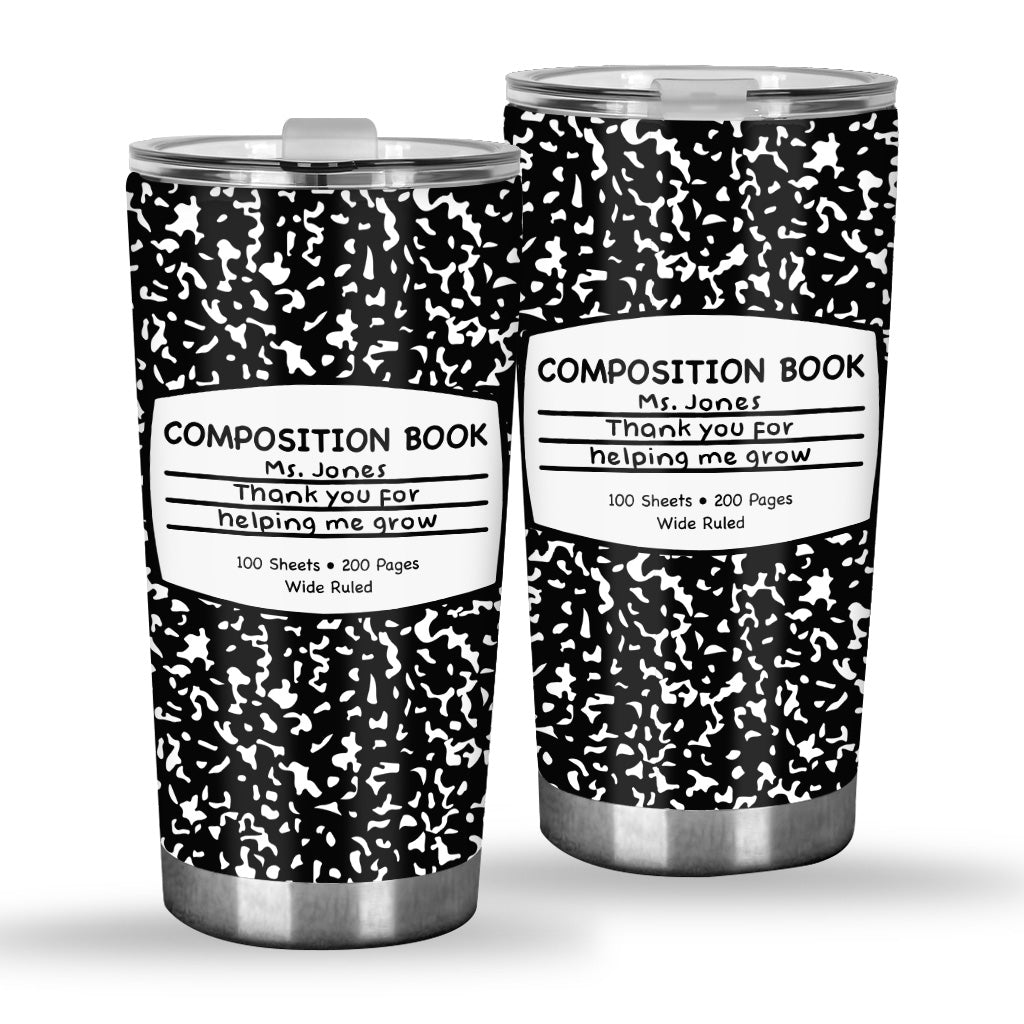 Thank You For Helping Me Grow - Personalized Teacher Tumbler