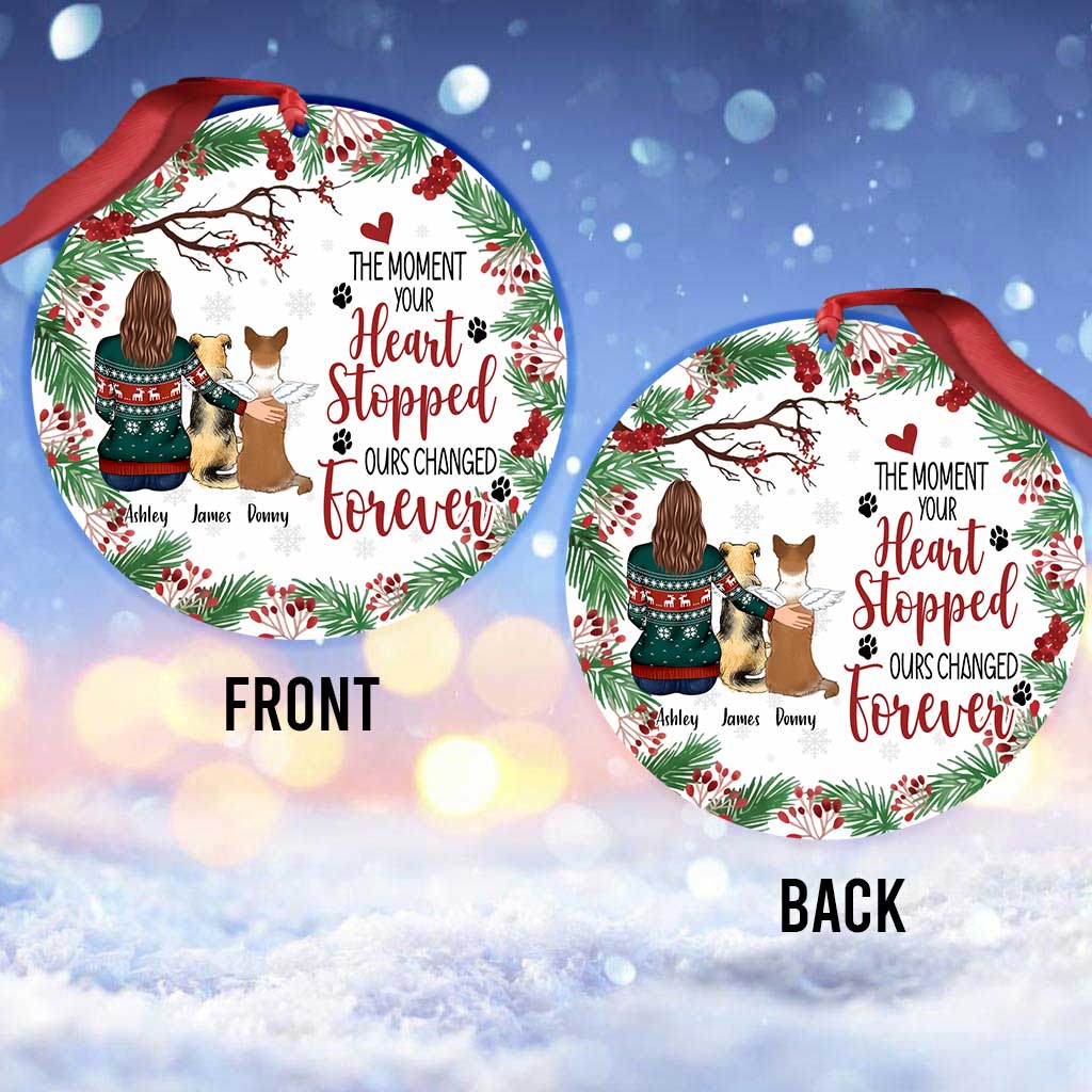 The Moment Your Heart Stopped - Personalized Christmas Dog Ornament (Printed On Both Sides)