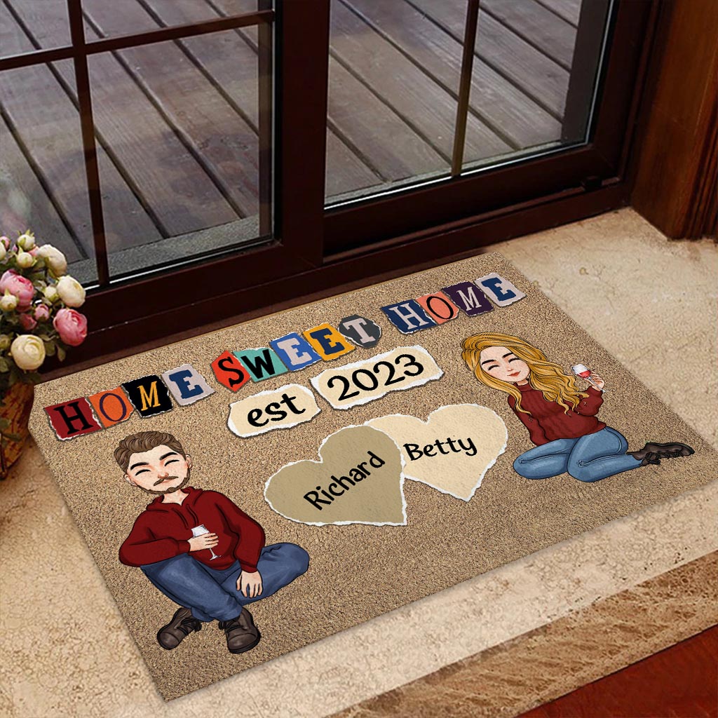 Home Sweet Home - Personalized Couple Doormat