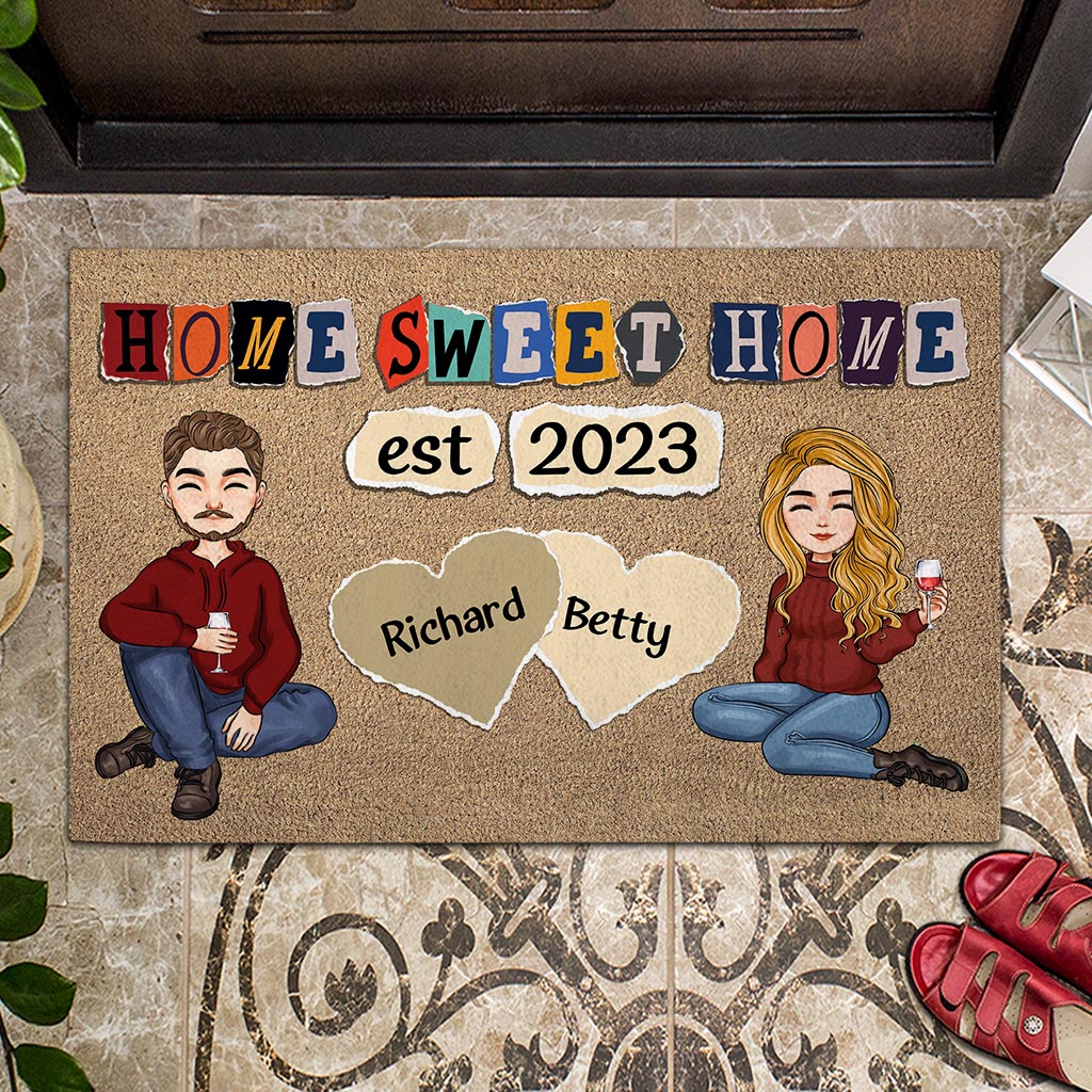Home Sweet Home - Personalized Couple Doormat