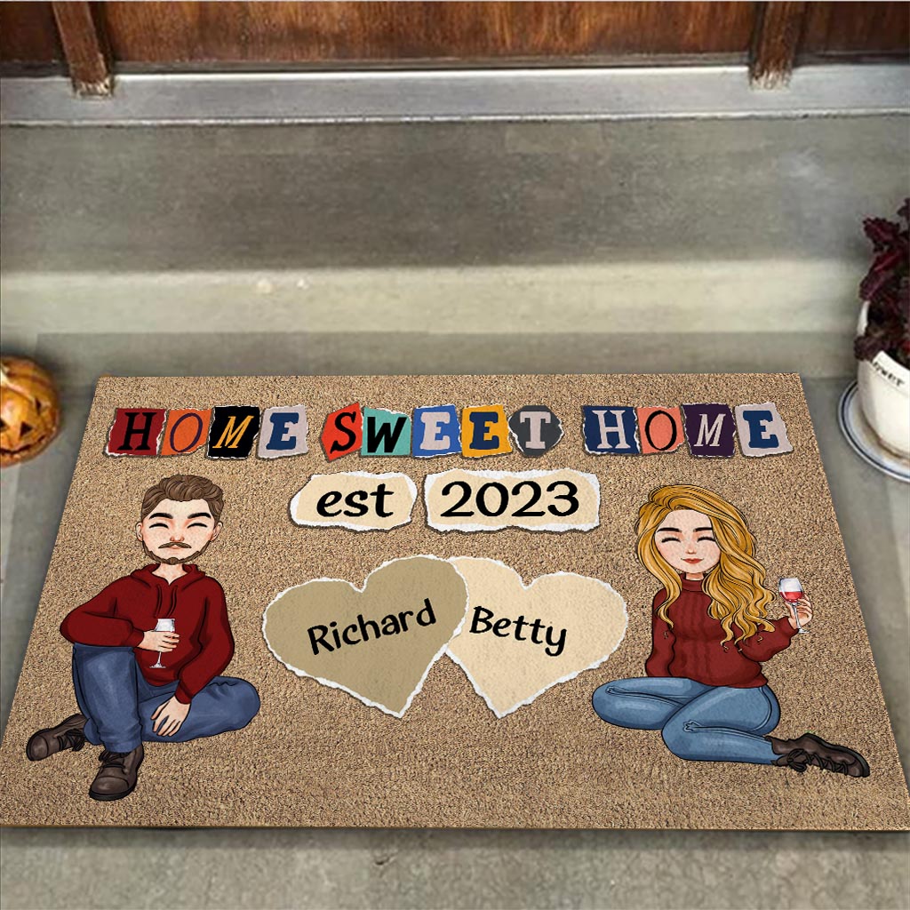 Home Sweet Home - Personalized Couple Doormat