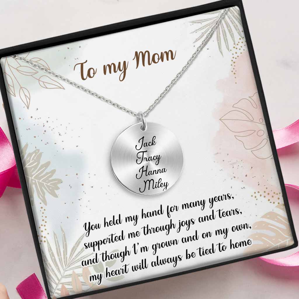Birthday Flower - Gift for mom, wife,girlfriend, grandma - Personalized Round Pendant Necklace