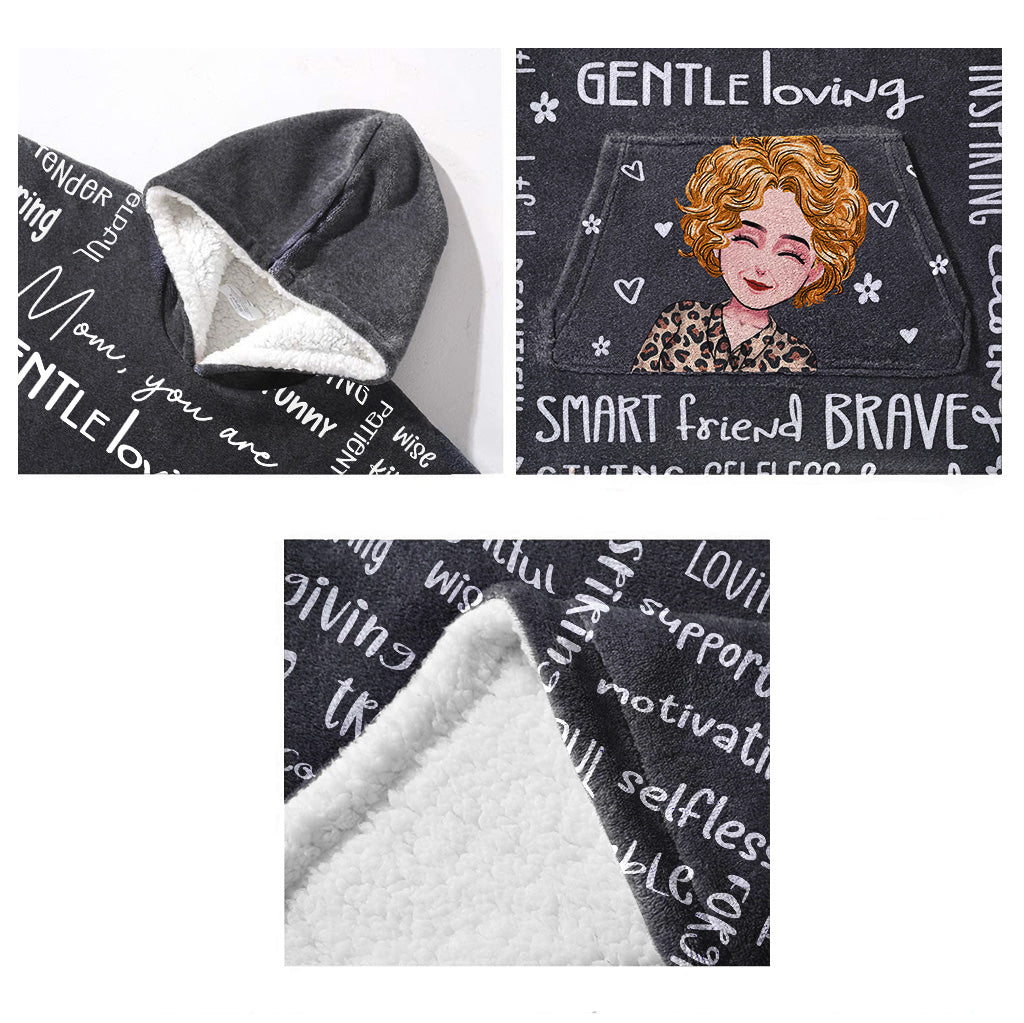 Mom You Are Beautiful - Personalized Mother's Day Mother Blanket Hoodie