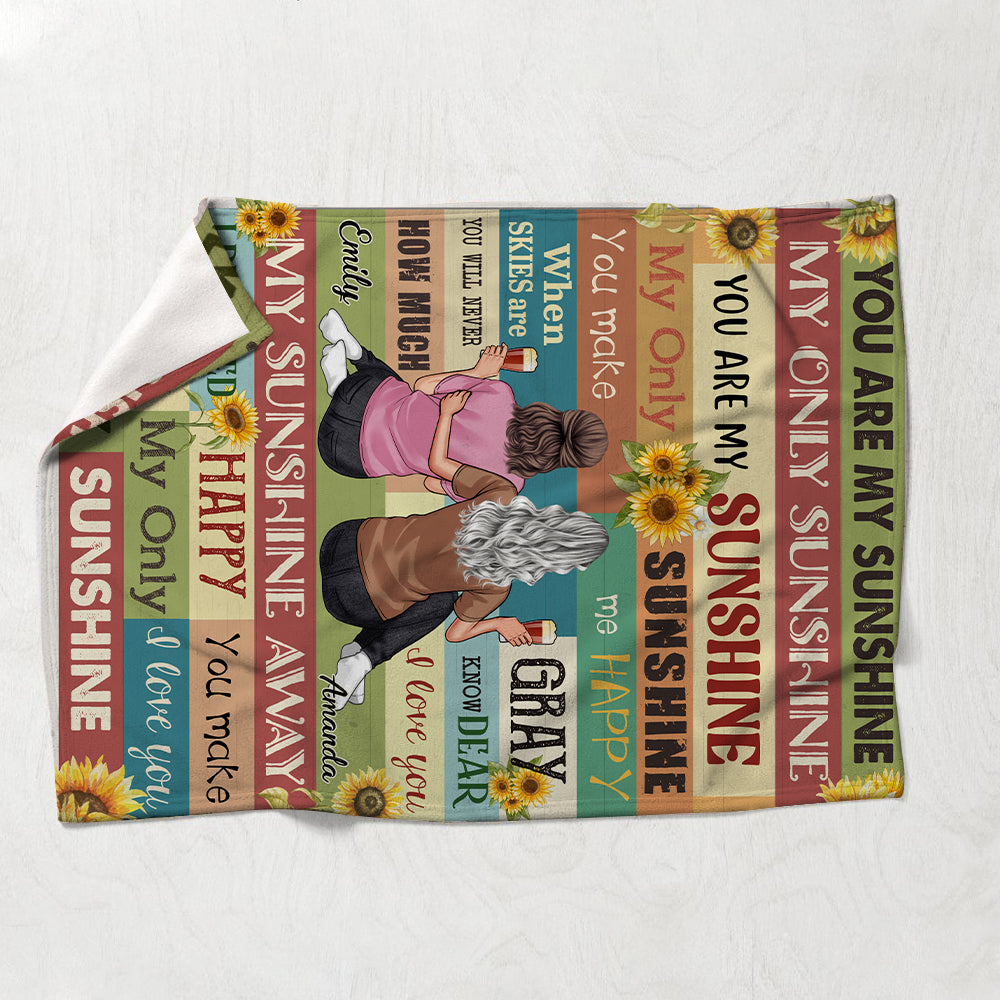 Mom You Are My Sunshine - Gift for mom, grandma - Personalized Blanket