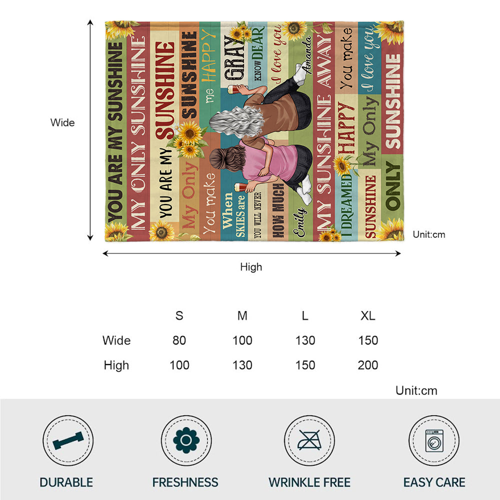 Mom You Are My Sunshine - Gift for mom, grandma - Personalized Blanket