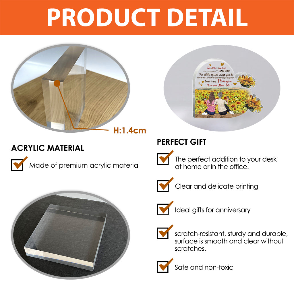 Mom You Are My Sunshine - Personalized Mother's Day Mother Custom Shaped Acrylic Plaque