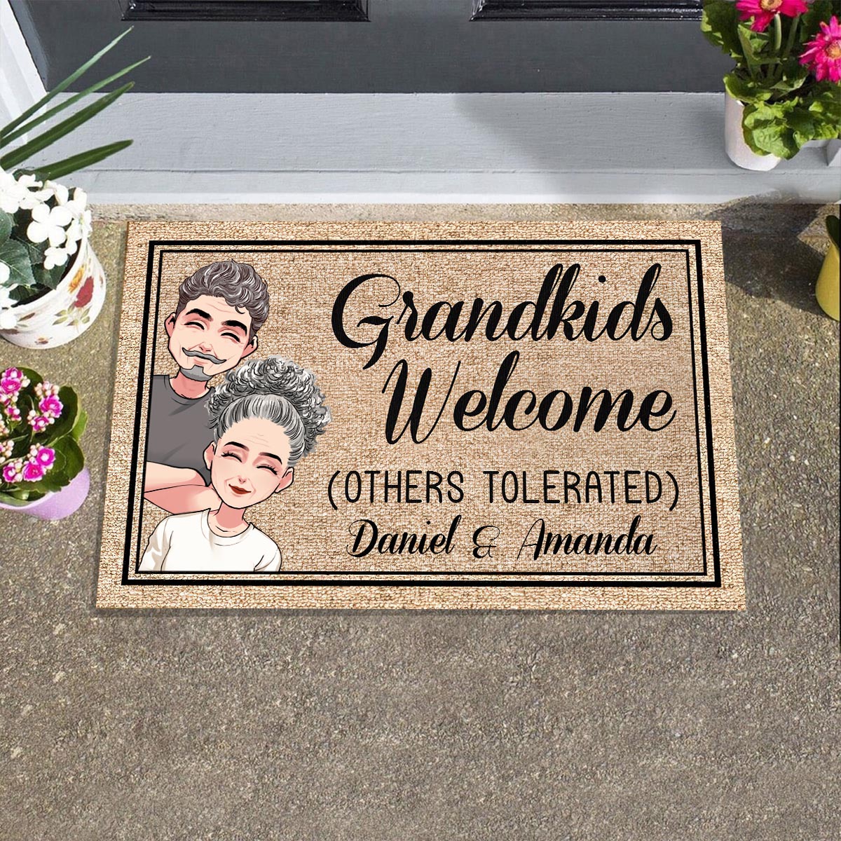 Grandkids Welcome - Personalized Mother's Day Grandma Doormat