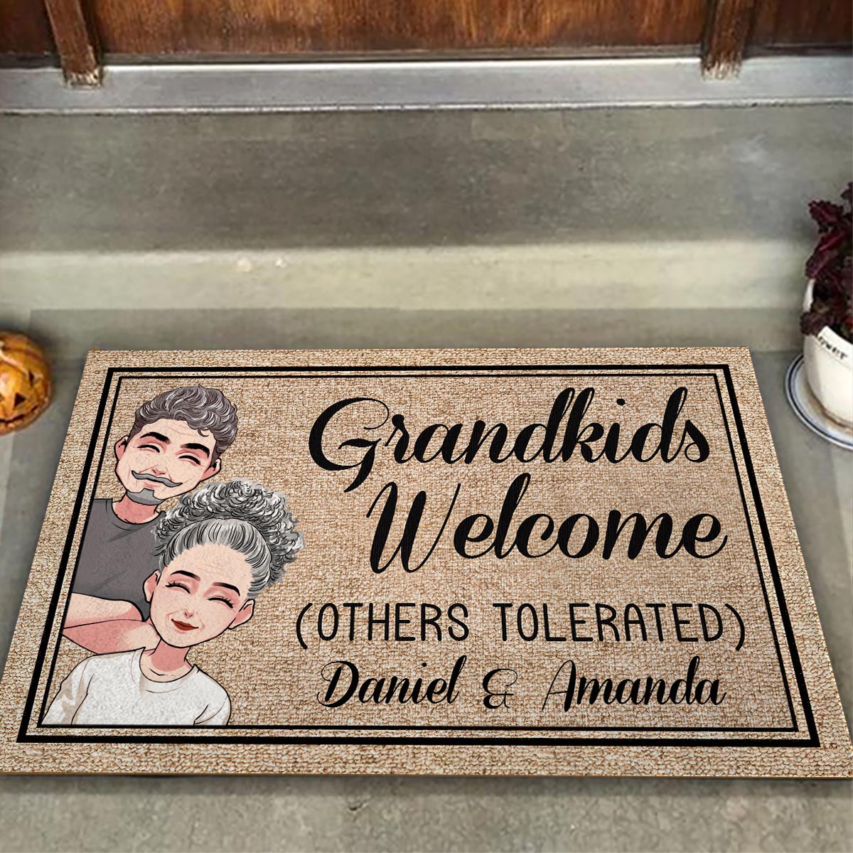 Grandkids Welcome - Personalized Mother's Day Grandma Doormat
