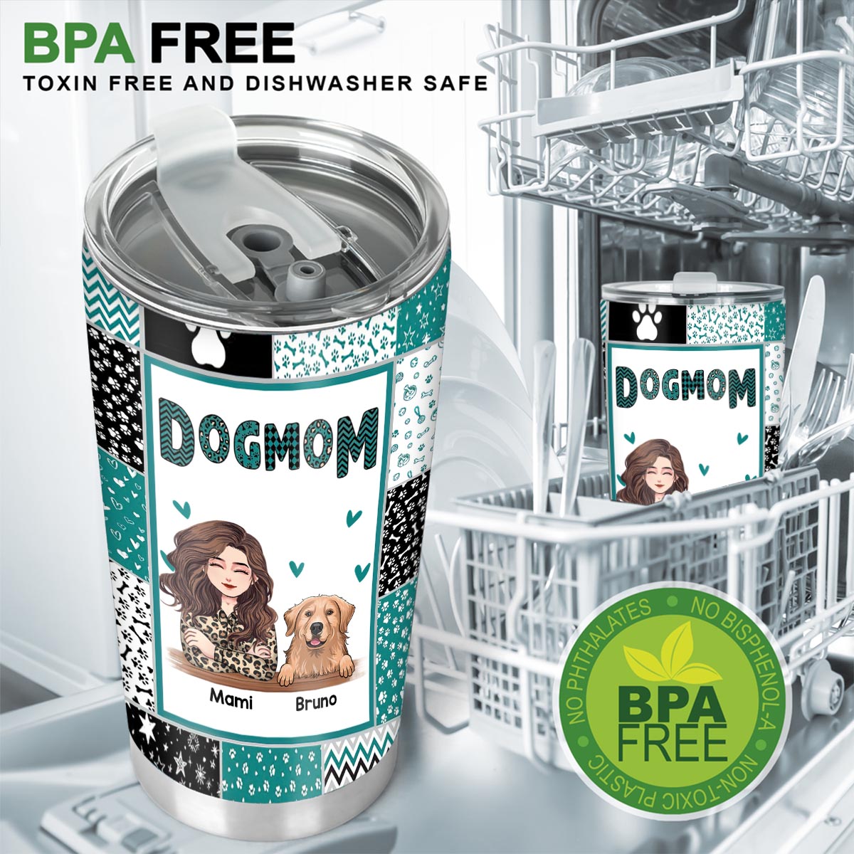 Fur Mom - Dog gift for cat lover - Personalized Tumbler