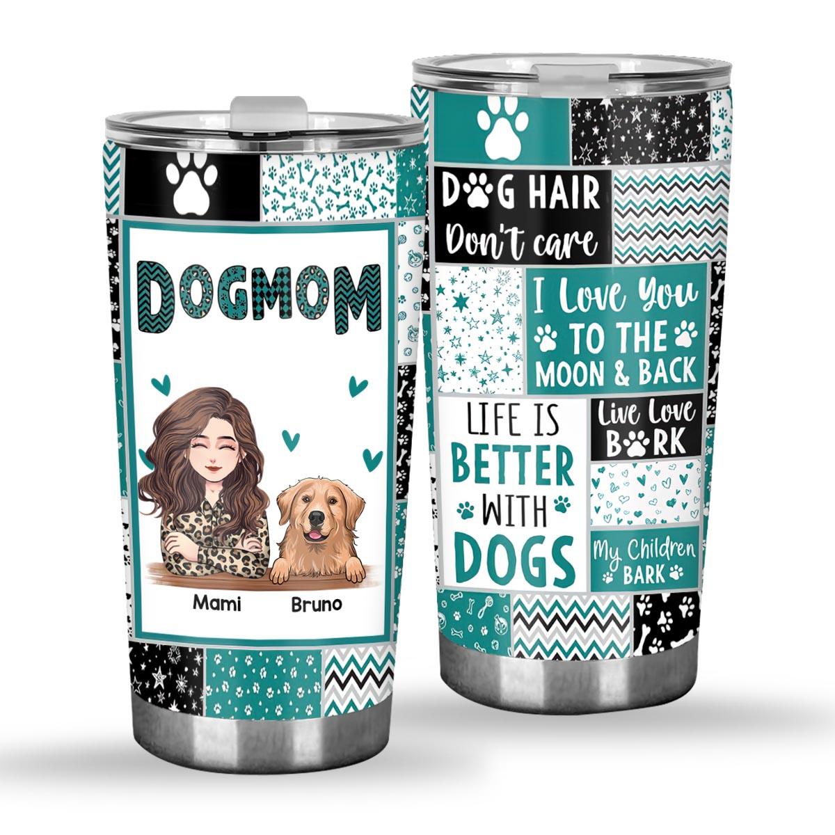 Fur Mom - Dog gift for cat lover - Personalized Tumbler