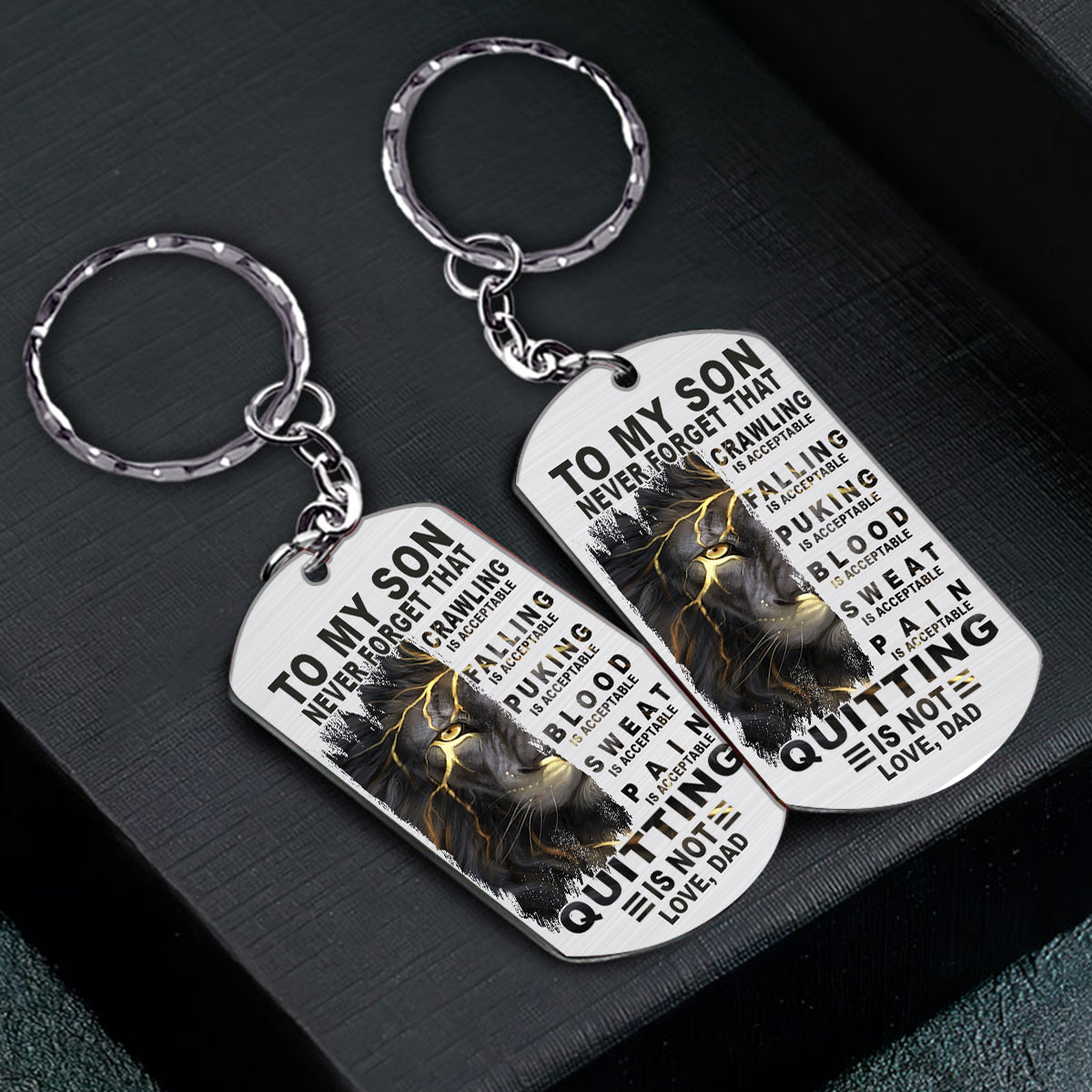 To My Son Crawling Is Acceptable - Personalized Father Stainless Steel Keychain