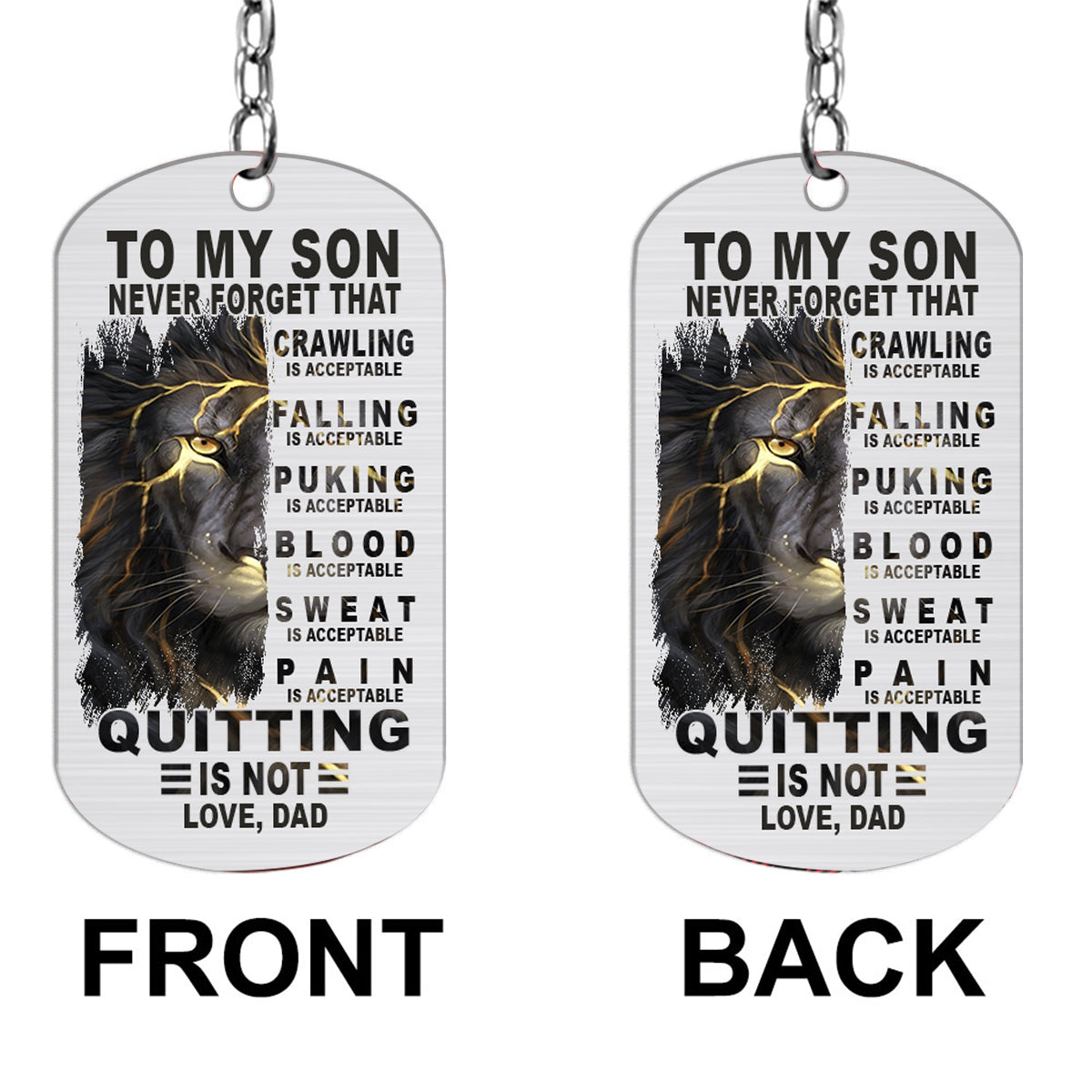 To My Son Crawling Is Acceptable - Personalized Father Stainless Steel Keychain