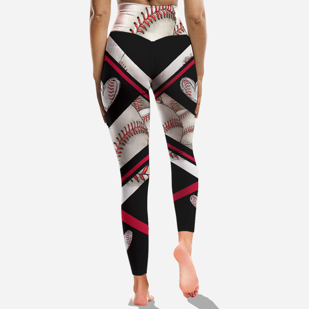 Baseball Mom - Personalized Cross Tank Top and Leggings