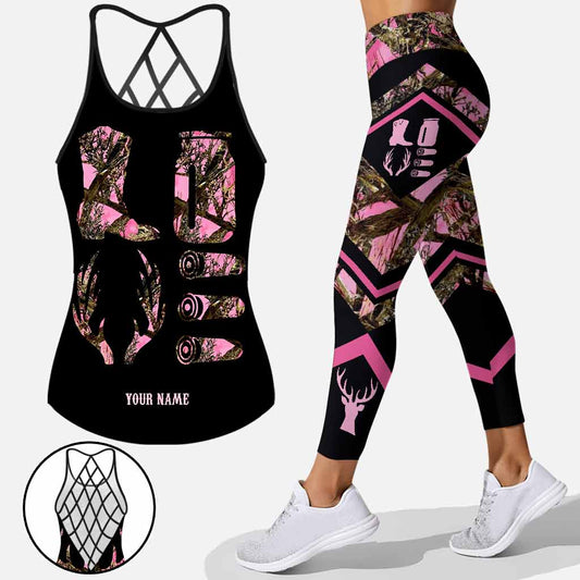 Catch Me If You Can - Personalized Hunting Cross Tank Top and Leggings