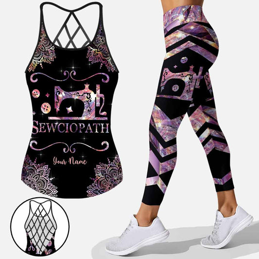 Sewciopath - Personalized Sewing Cross Tank Top and Leggings