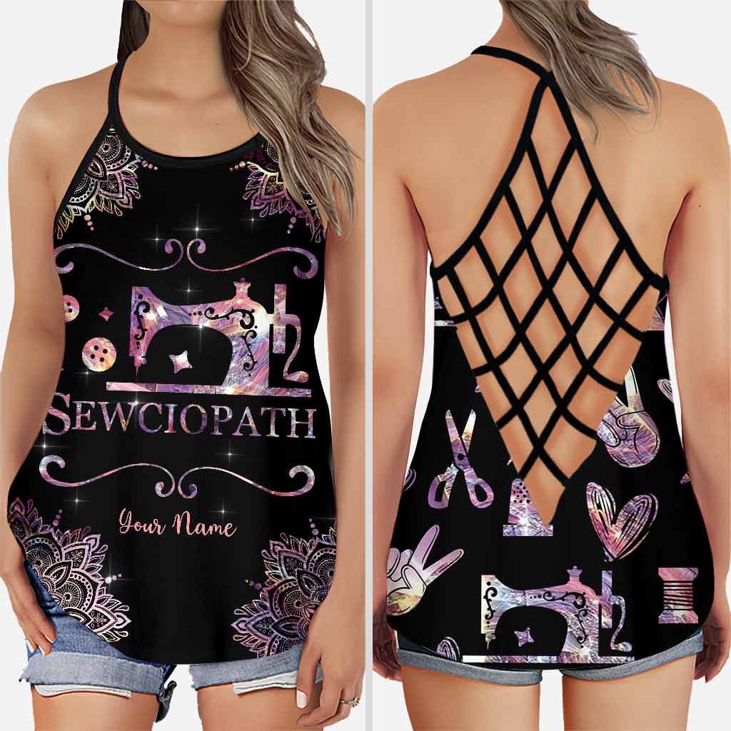 Sewciopath - Personalized Sewing Cross Tank Top and Leggings
