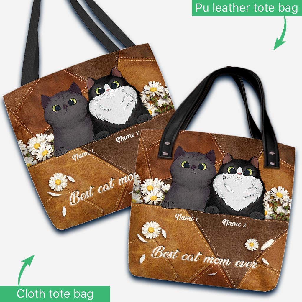 Best Cat Mom Ever Personalized Tote Bag