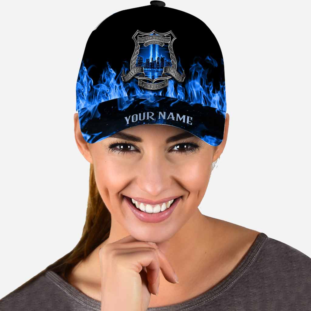 Never Forget - Police Officer Personalized Classic Cap With Printed Vent Holes