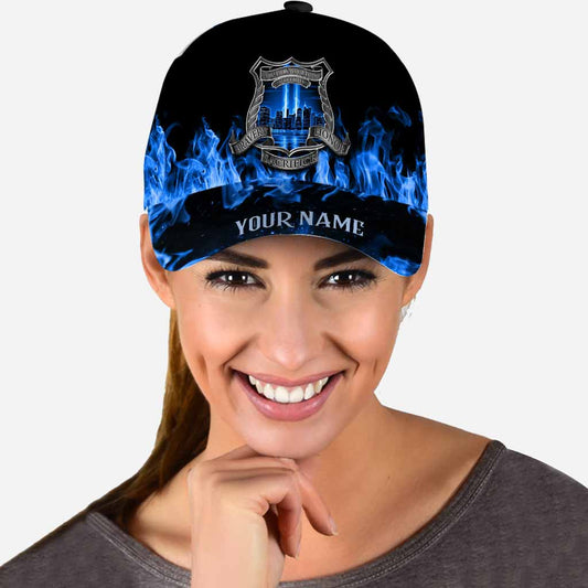 Never Forget - Police Officer Personalized Classic Cap With Printed Vent Holes