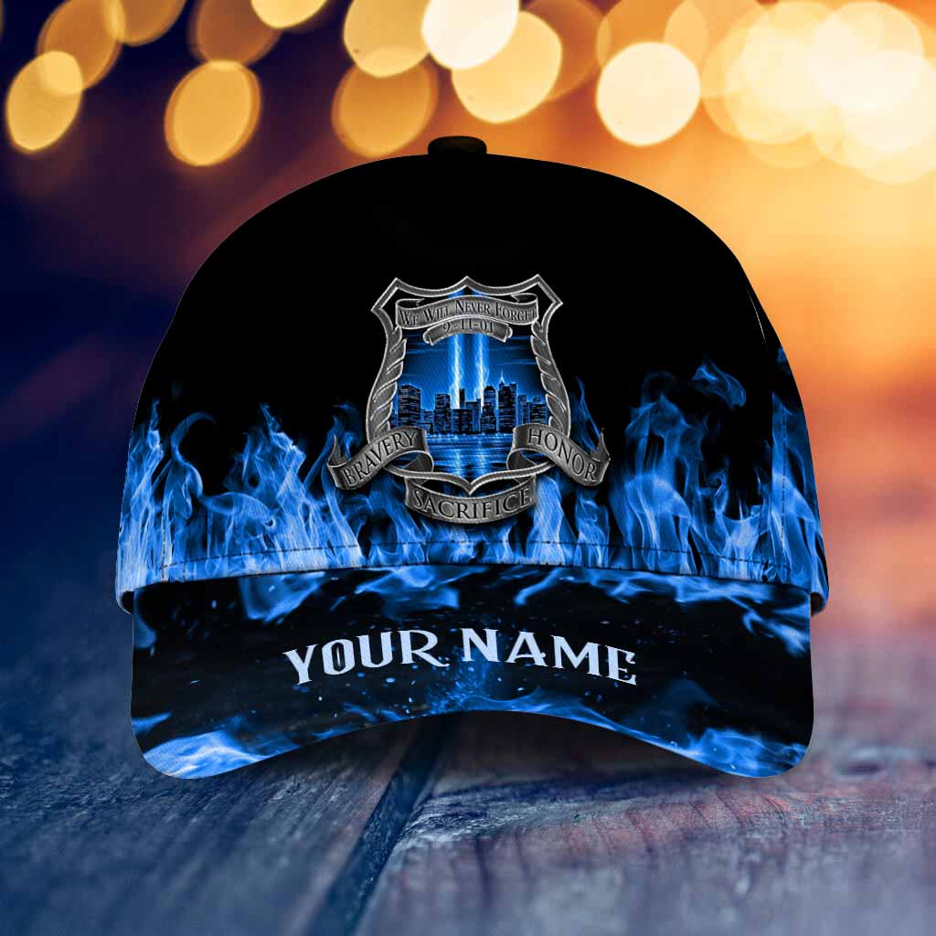 Never Forget - Police Officer Personalized Classic Cap With Printed Vent Holes
