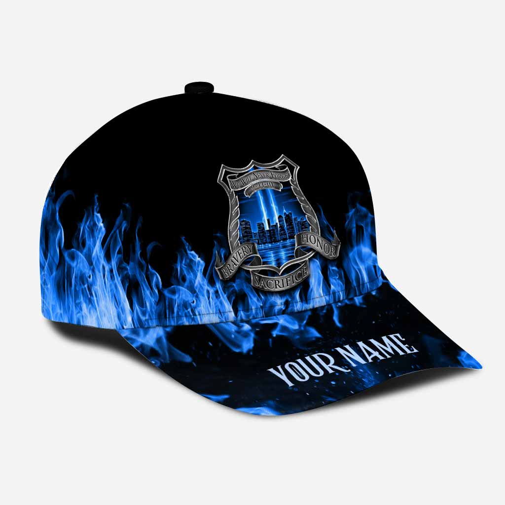 Never Forget - Police Officer Personalized Classic Cap With Printed Vent Holes