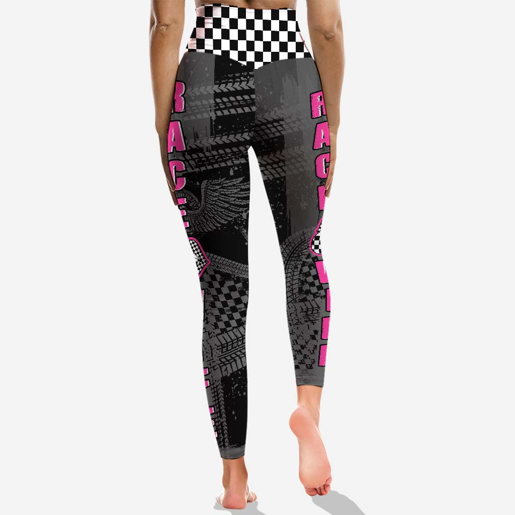 Race Wife Feelin' Kinda IDGAF - Personalized Racing Hoodie And Leggings