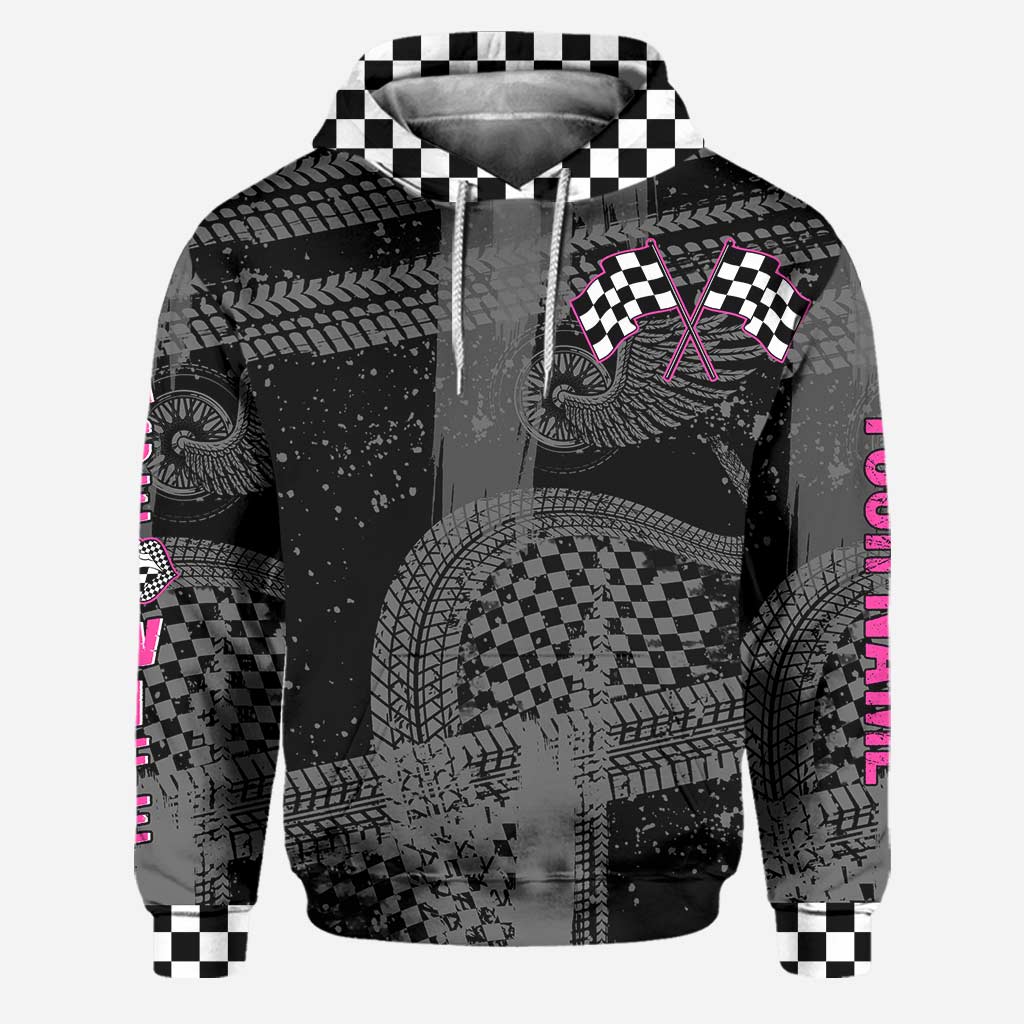 Race Wife Feelin' Kinda IDGAF - Personalized Racing Hoodie And Leggings